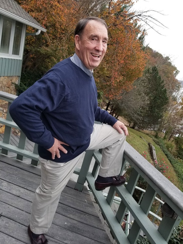 Bill Ellis (shown above before starting James’ program) realized his health was falling apart. After just 8 days on James’ regimen, Ellis dropped 17 lbs. His blood pressure normalized and his energy soared. His PSA numbers have gone from 36 to 13. Today, on right, he is the picture of health.